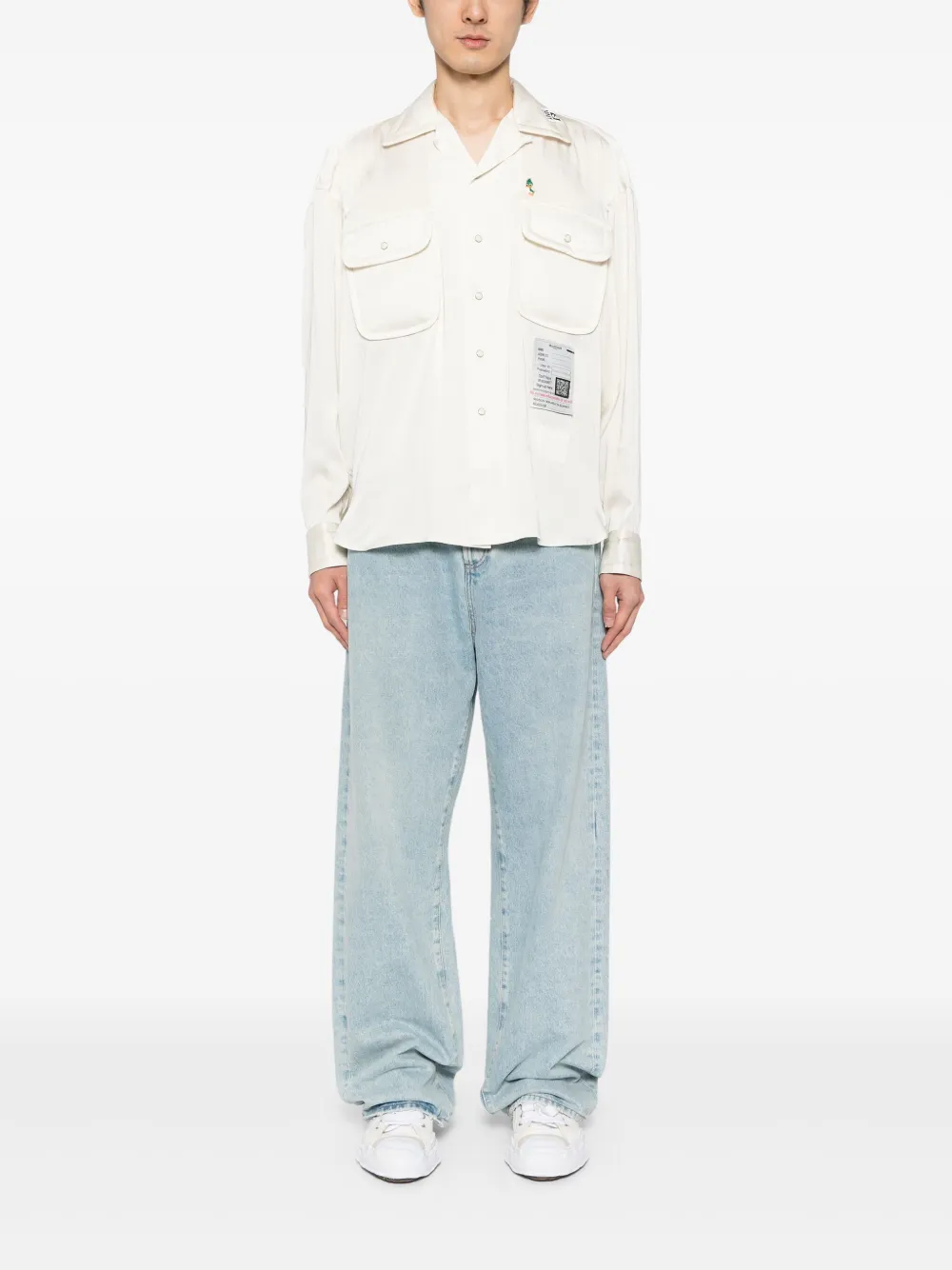 Maison MIHARA YASUHIRO Overhemd met logopatch - Wit