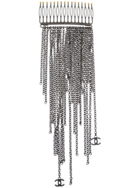 CHANEL 2002 chain fringe hair comb Women