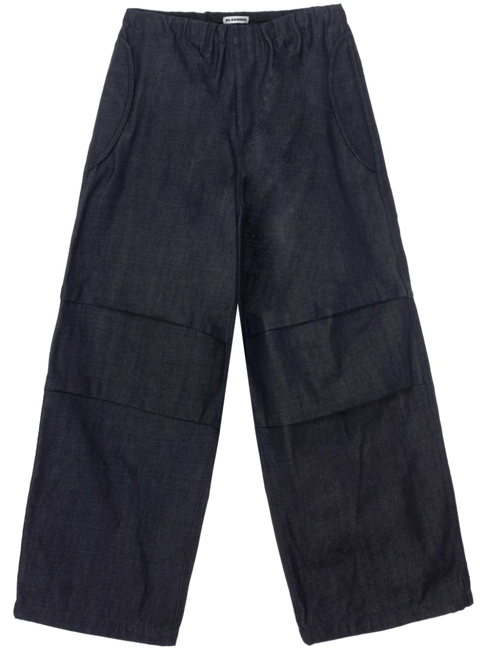 elasticated denim trousers