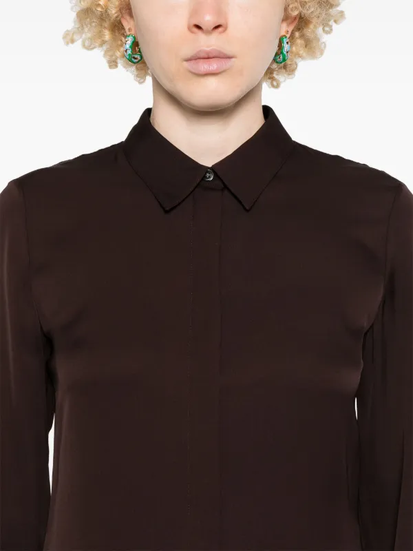 Theory シルクシャツ | ブラウン | FARFETCH JP