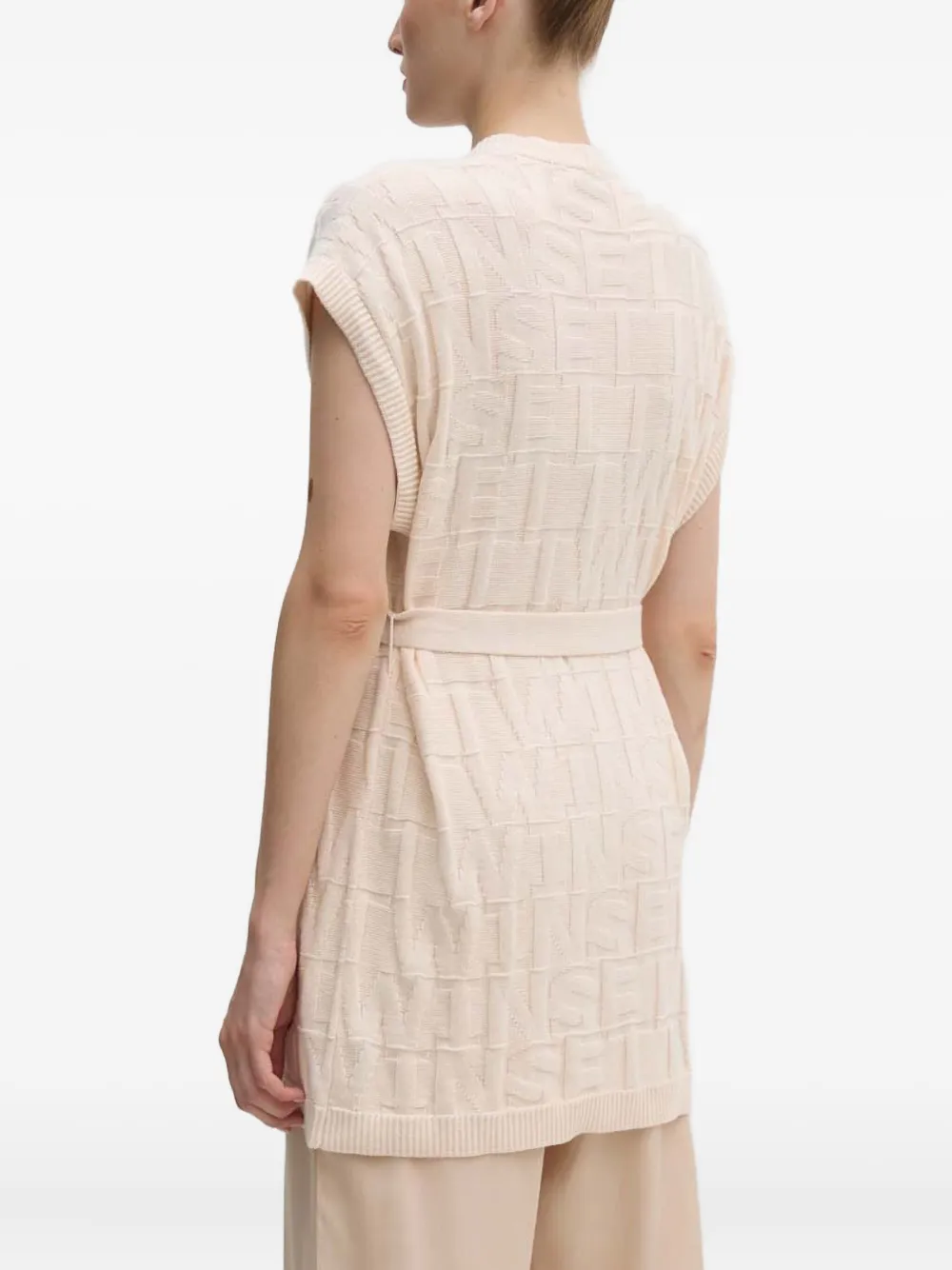 TWINSET Vest met ceintuur en logodetail Beige