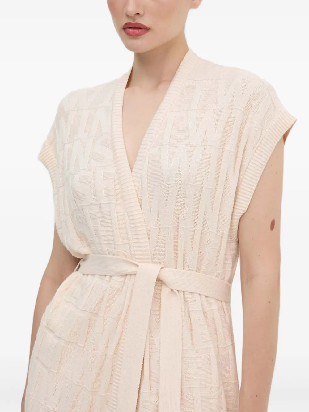 TWINSET Vest met ceintuur en logodetail Beige