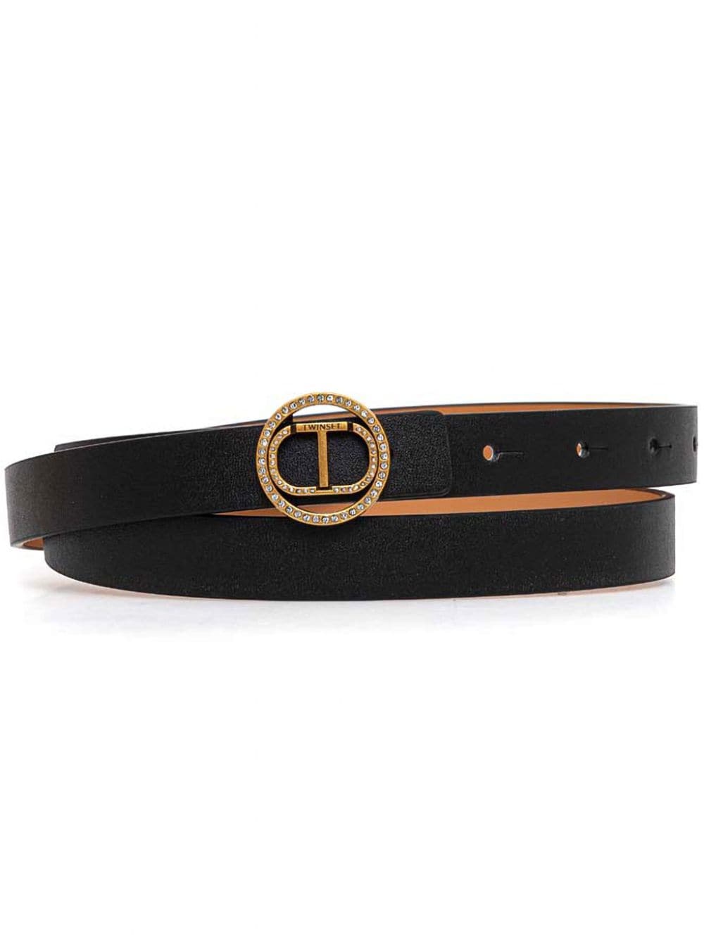 Shop Twinset Logo-buckle Belt In Black