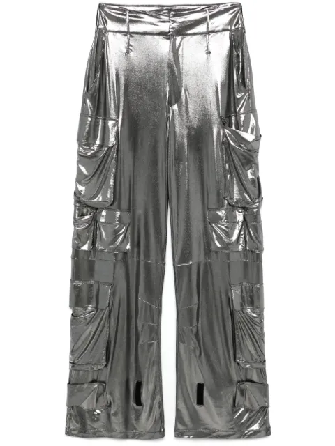 Amen pantalones cargo con efecto lamé