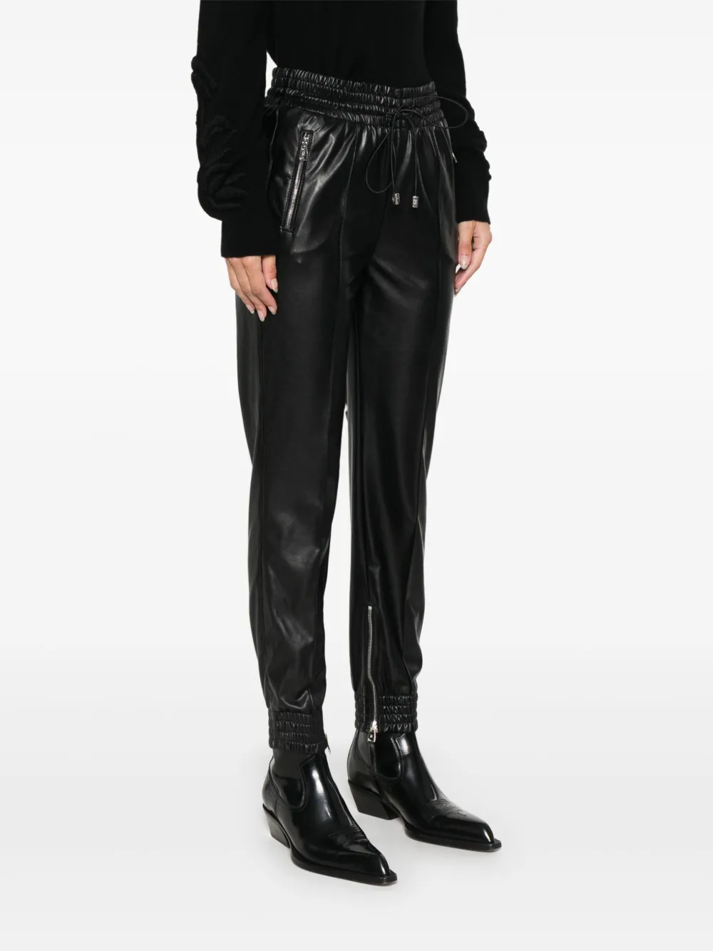 Ermanno Scervino Broek van imitatieleer Zwart