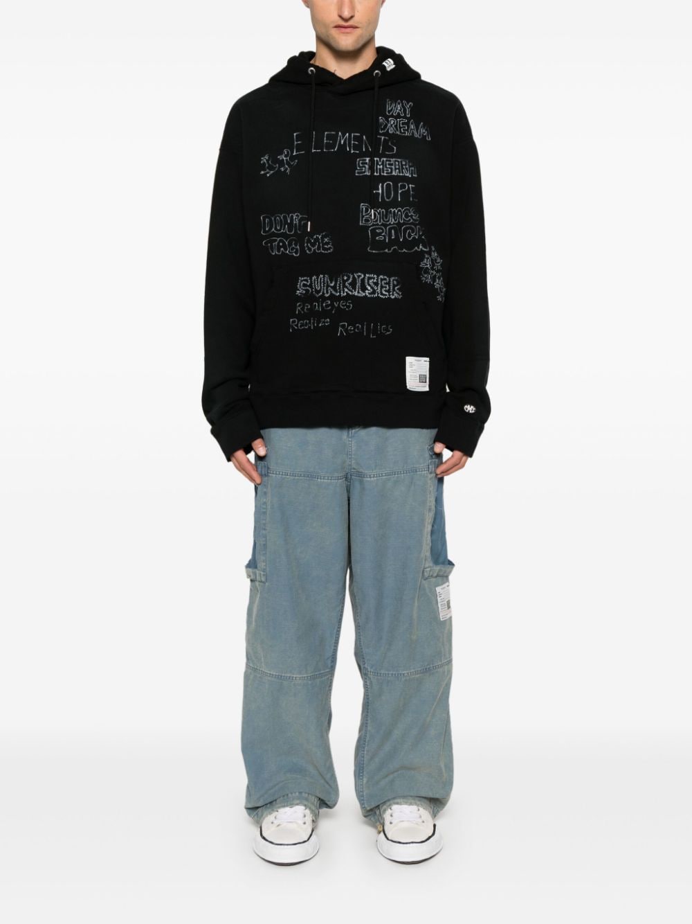 Maison MIHARA YASUHIRO graphic-print hoodie - Zwart