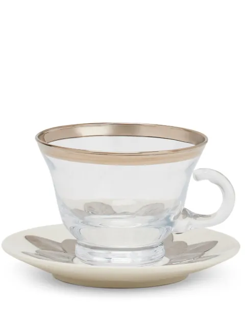 VILLARI Peacock cappuccino cup and saucer