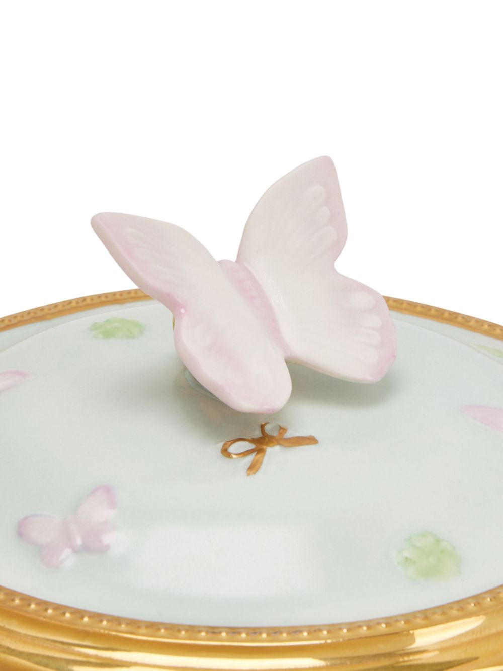 VILLARI Butterfly round trinket box - Beige