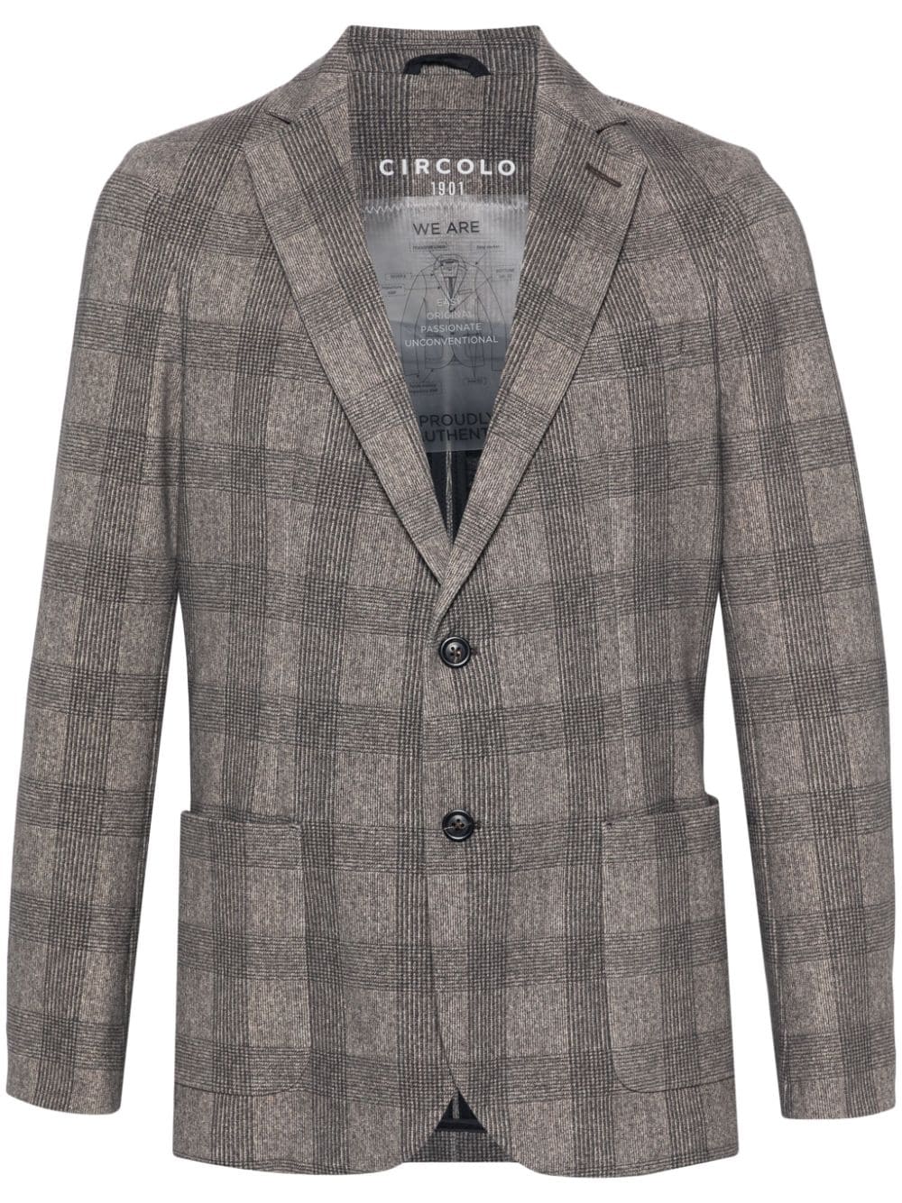 Circolo 1901 Prince of Wales check blazer - Brown