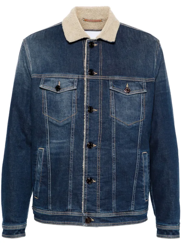 Topman denim jacket fur collar hot sale