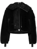 sacai fleece-texture jacket - Black