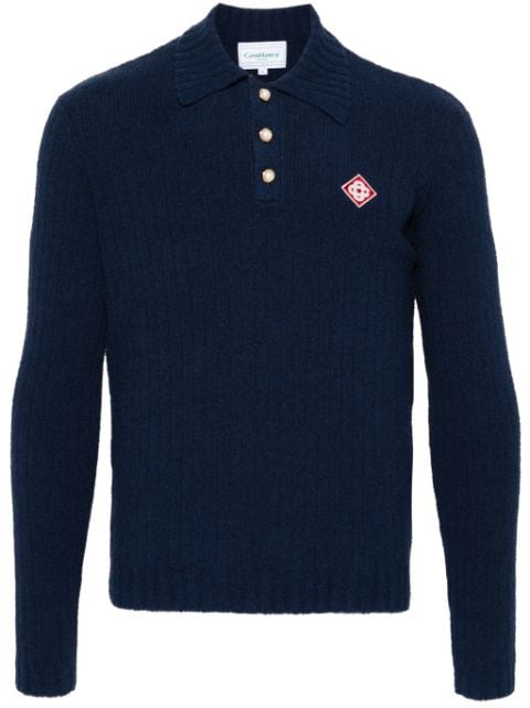 Casablanca bouclé polo shirt