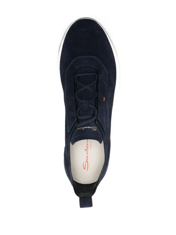 【SANTONI】メンズブルー スエード スリッポン スニーカー Santoni スエード スニーカー | ブルー | FARFETCH JP
