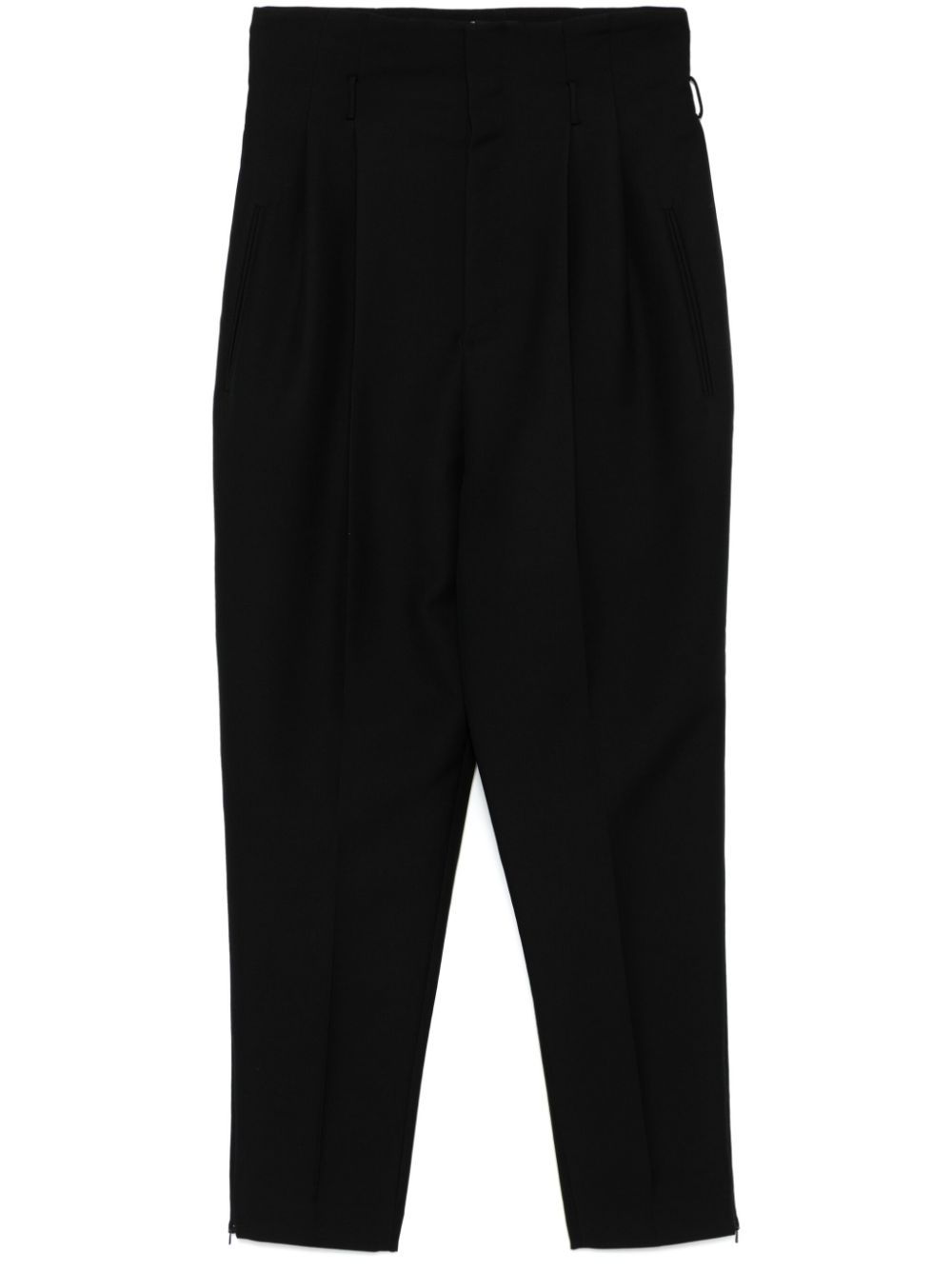 high-waisted trousers