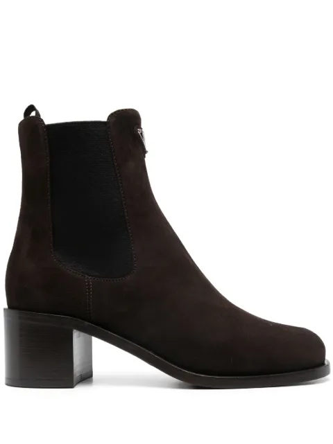 Prada botines de gamuza con tacón de 55mm