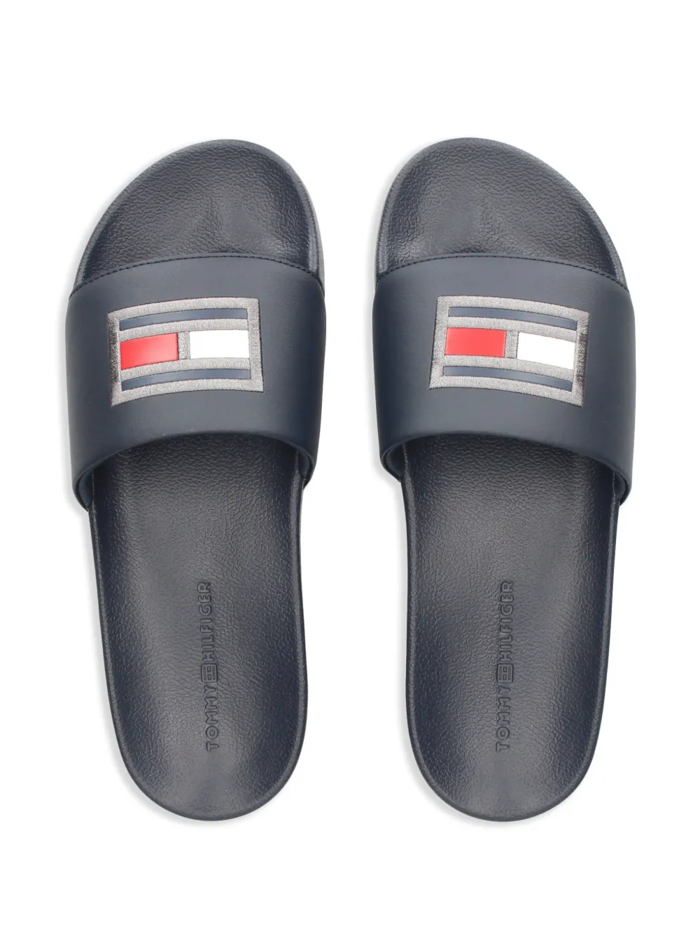 Tommy Hilfiger Logo-appliqué Flip-flops In 蓝色