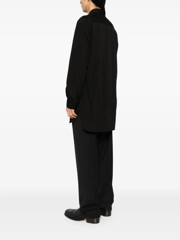 Yohji Yamamoto Broad triple-collar Shirt | Black | FARFETCH