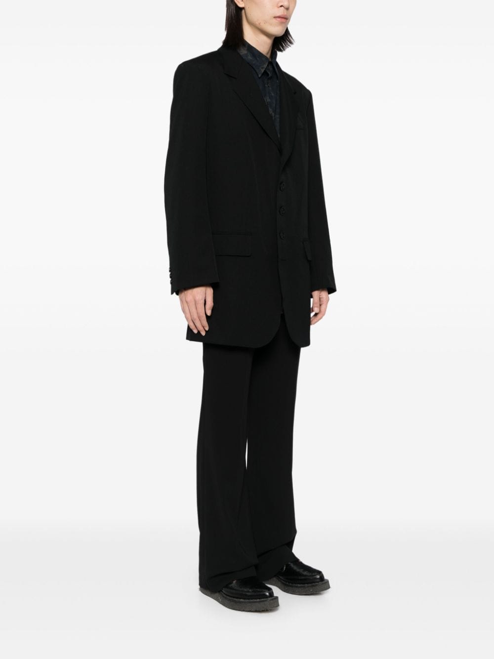 Shop Yohji Yamamoto Single-breasted Blazer In Black