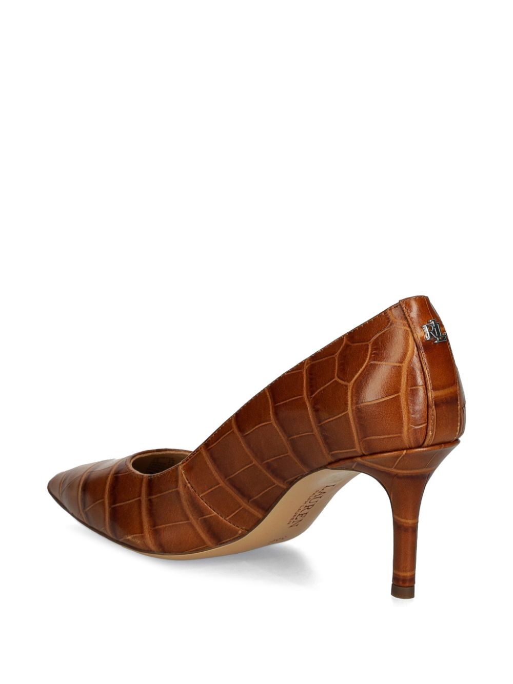 Lauren Ralph Lauren Leren pumps met logoplakkaat Bruin