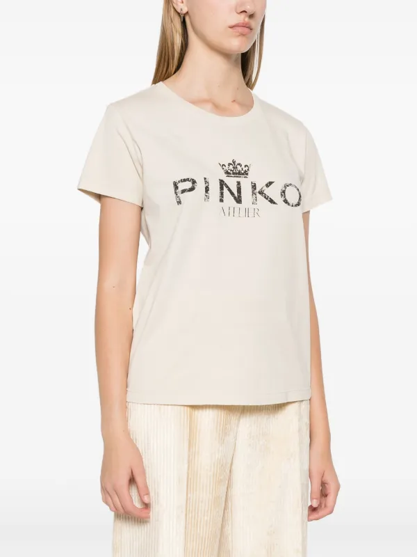 売れ筋商品|||ピンコ Tシャツ レディース トップス BUSSOLOTTO LOGO - Basic T-shirt - pale pink PINKO Bussolotto T-shirt | Neutrals | FARFETCH TR