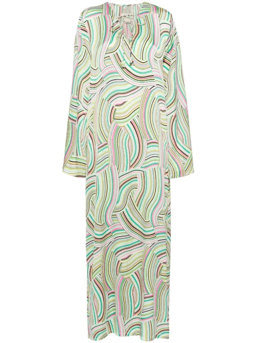 Caftan à rayures géométriques - Bambah - Modalova