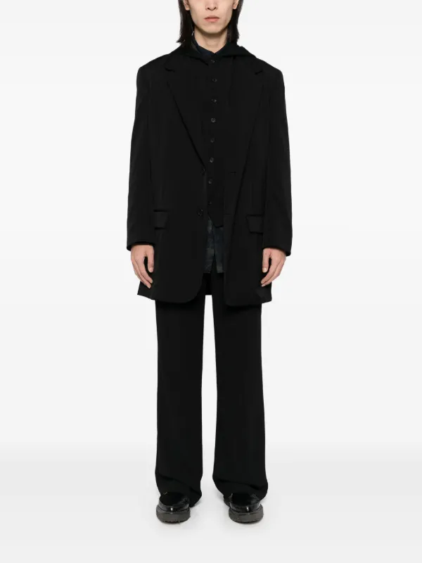 Yohji Yamamoto Wool Gabardine Blazer | Black | FARFETCH IN