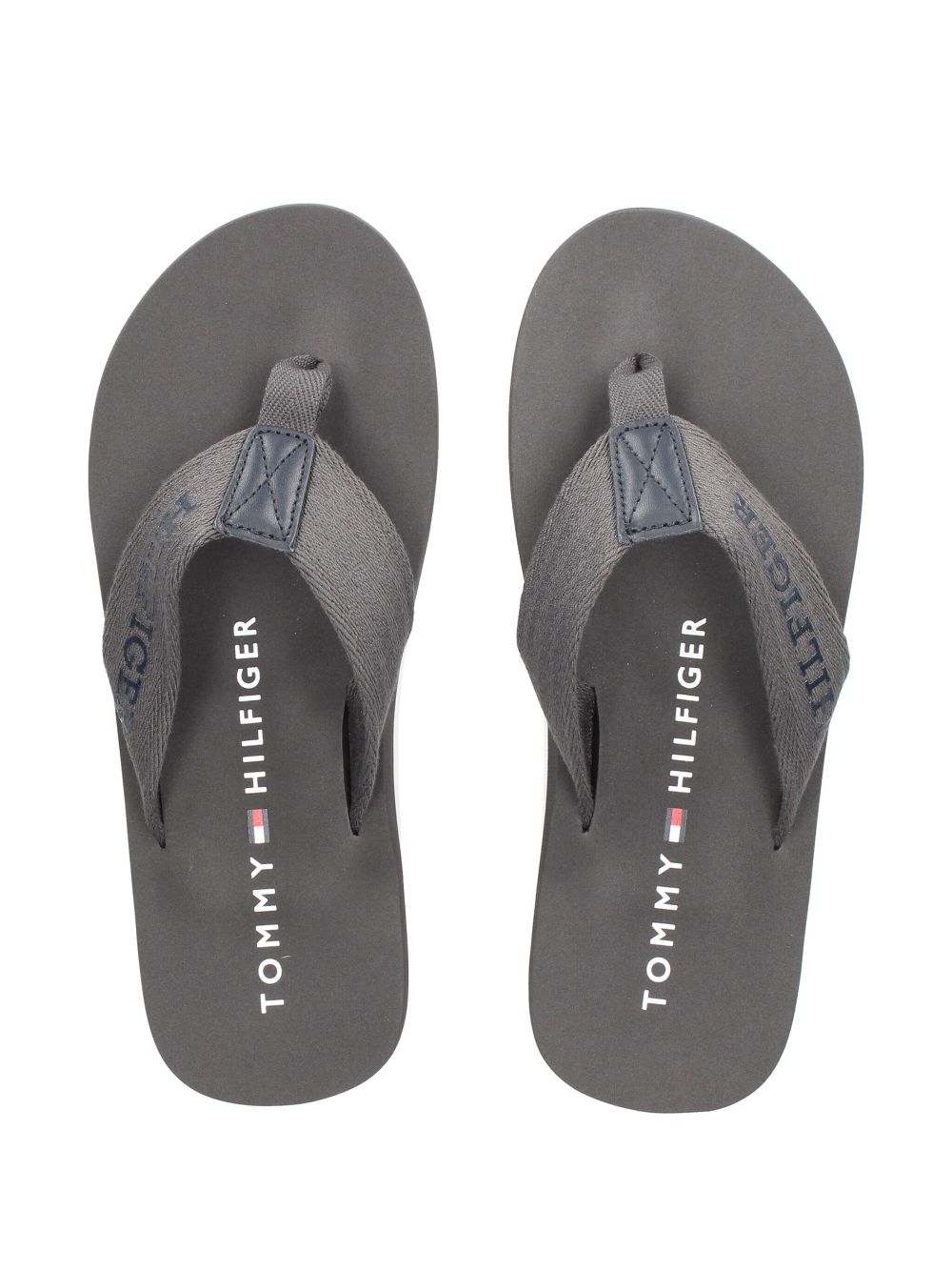 Tommy Hilfiger Webbing teenslippers met logoprint Grijs