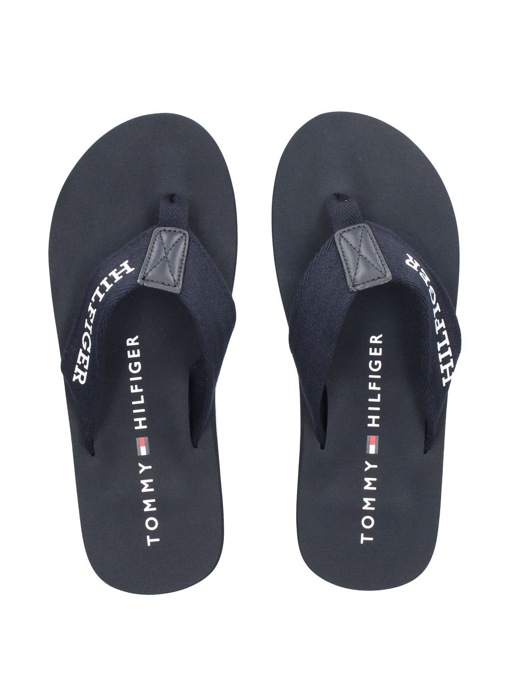 Tommy Hilfiger Webbing teenslippers met logoprint Blauw