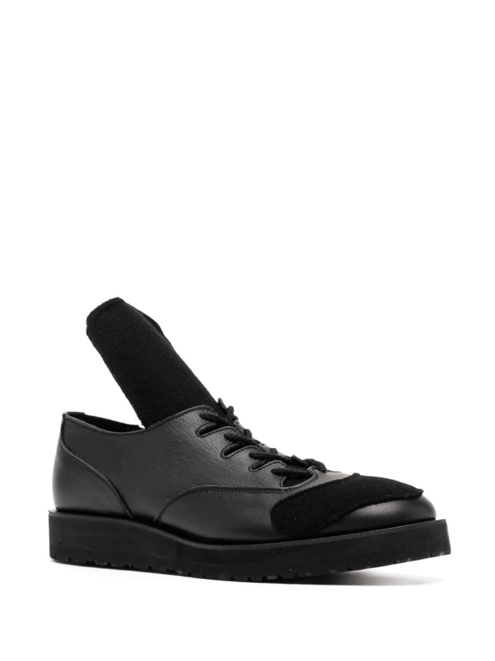 Yohji Yamamoto lace-up leather Derby shoes Black