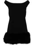 Blumarine feather-embellished mini dress - Black