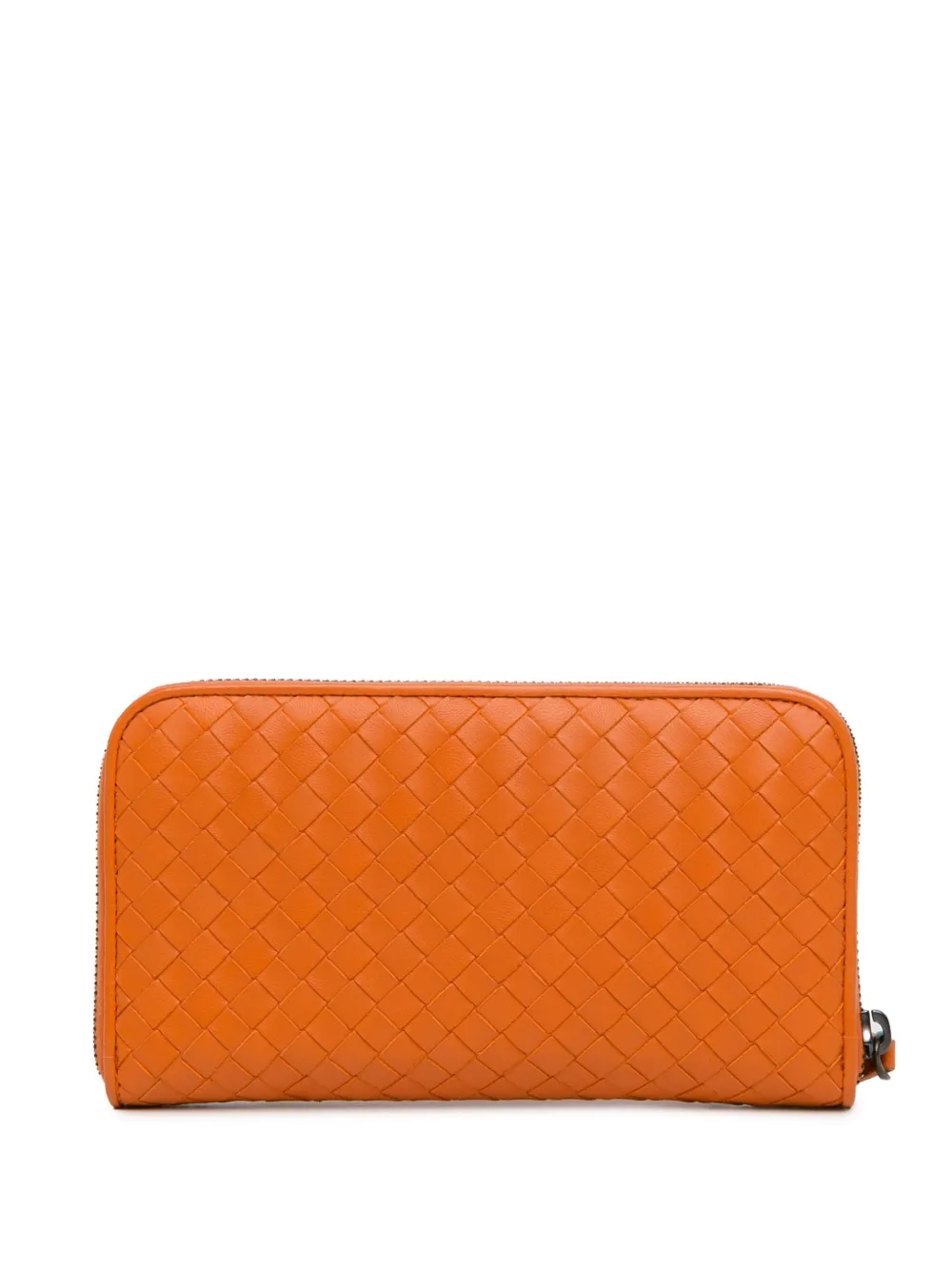 Bottega Veneta Pre-Owned 2012-2023 Intrecciato Zip Around Wallet portemonnee met rits - Oranje