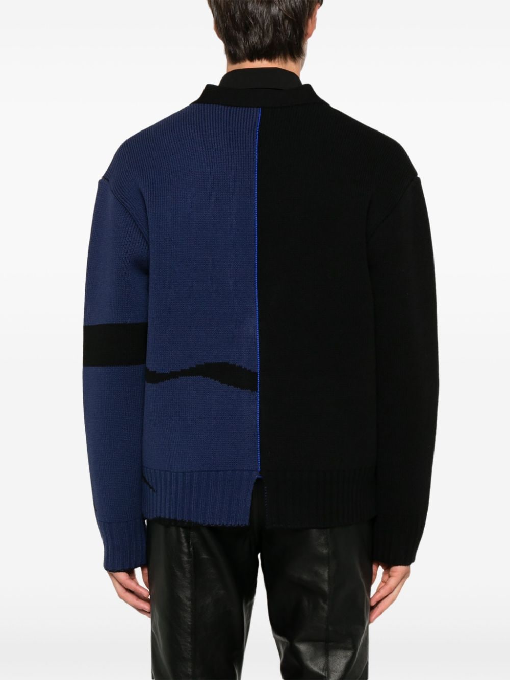 Shop Burberry Ekd Wool Cardigan In Blau