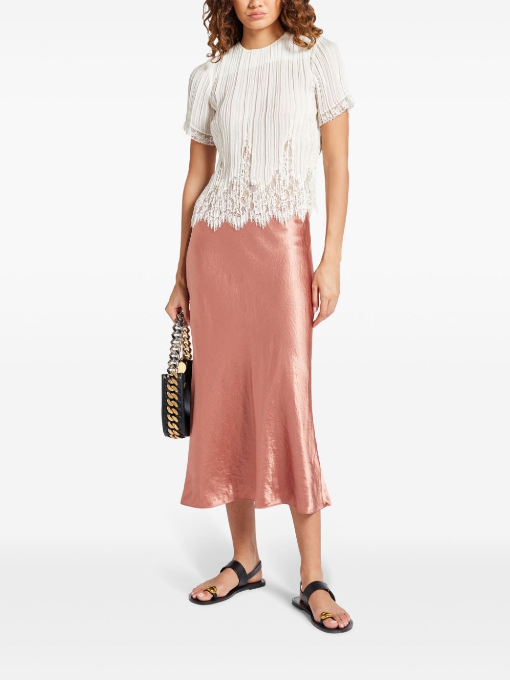 Vince satin midi skirt - Roze