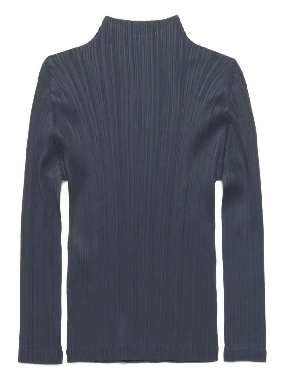Pleats Please Issey Miyake pleated high-neck top - Grijs