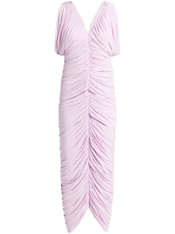 Magda Butrym Ruched Midi Dress in Purple