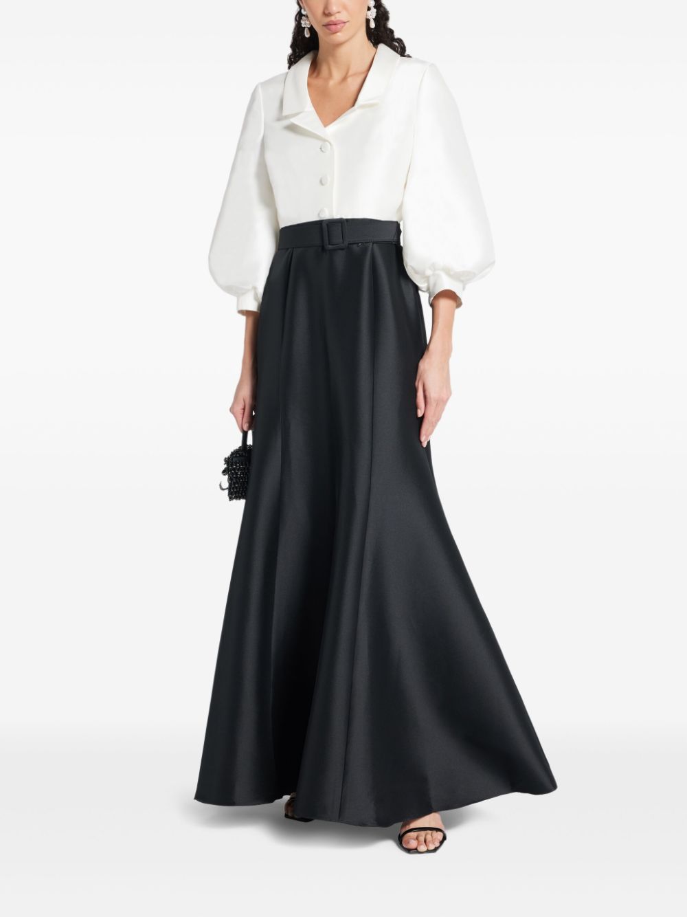 Badgley Mischka shirt gown - Zwart