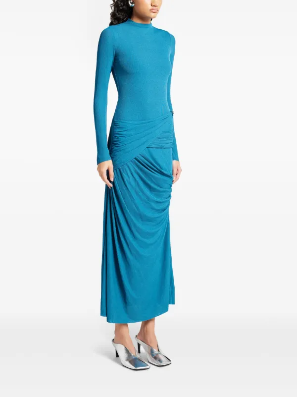 CHATS BY Gedrapeerde maxi-jurk Blauw FARFETCH NL