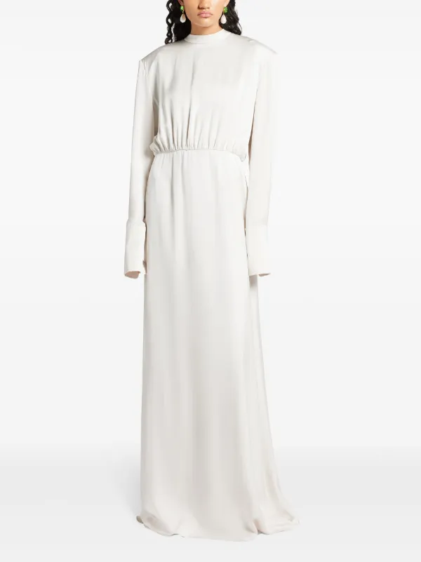 ワンピース MAGDA BUTRYM MIDI DRESS LONG SLEEVE RUCHED SLEEVE Magda Butrym long-sleeve Dress | White | FARFETCH