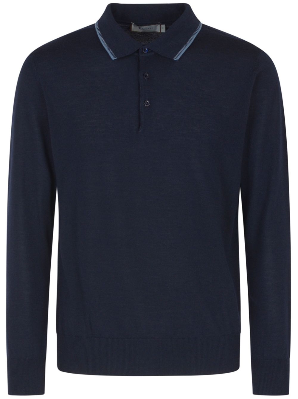 Canali long-sleeved polo shirt - Blau