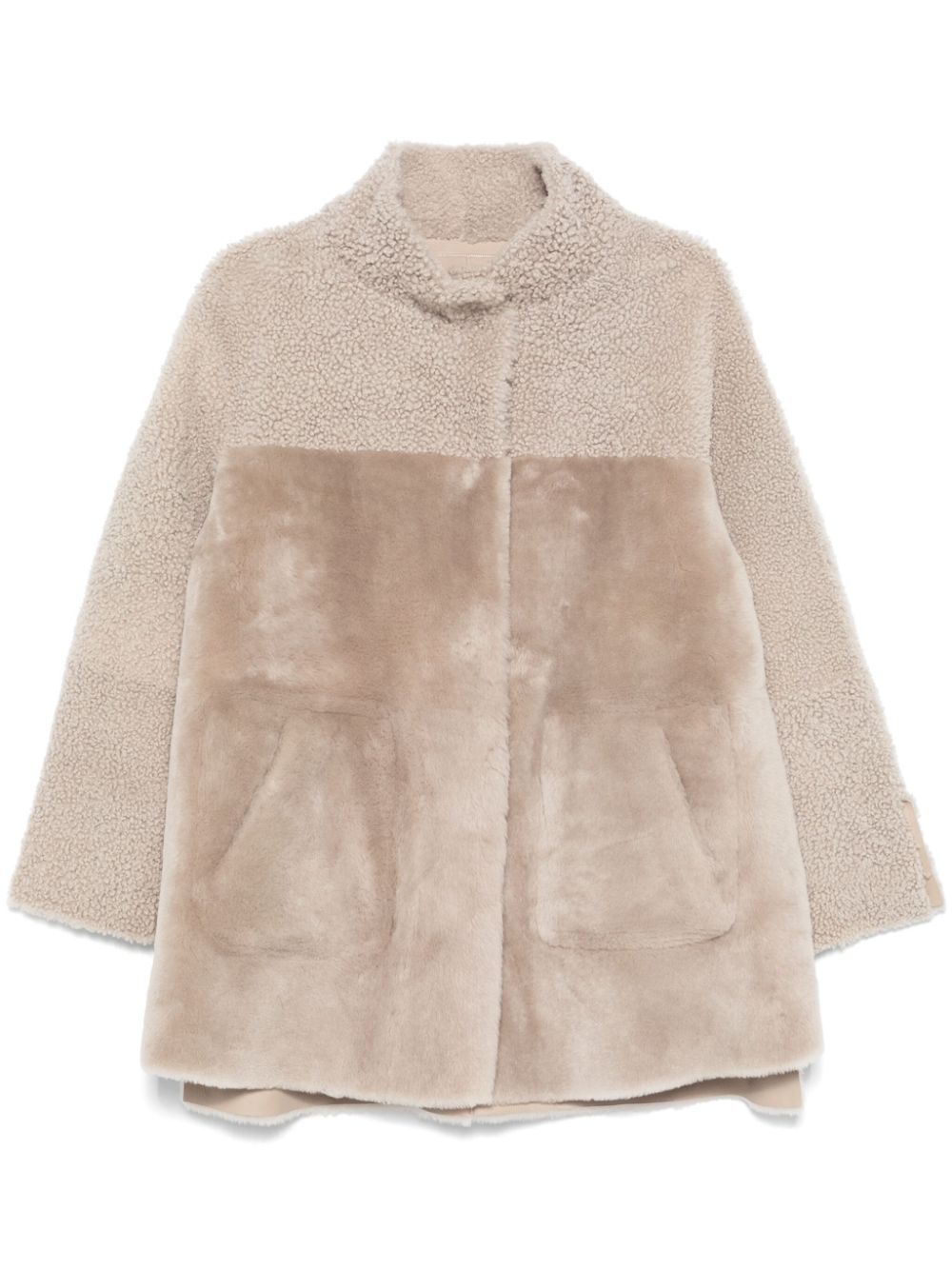 Shop Suprema Shearling Coat In Neutrals