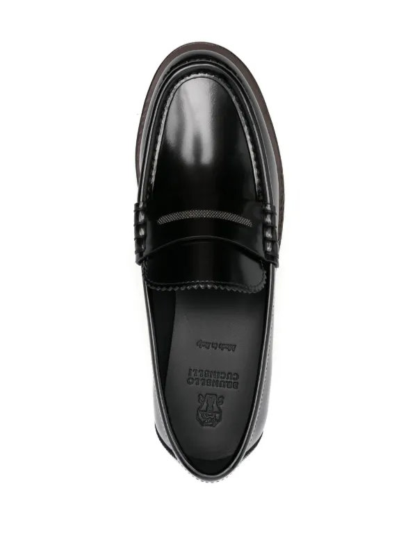 Brunello Cucinelli モニーレ レザーローファー | ブラック | FARFETCH JP