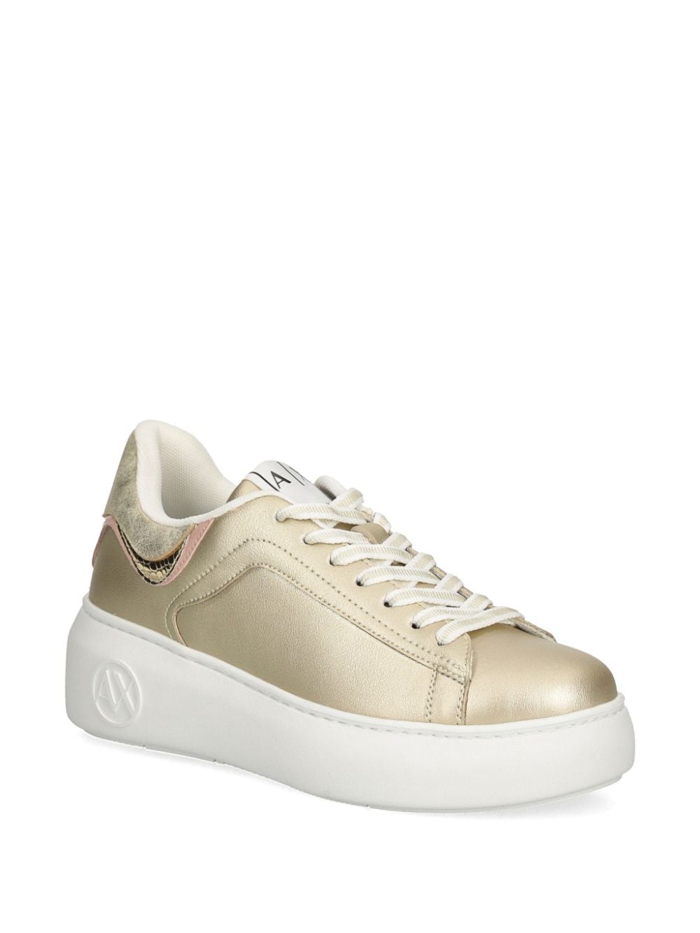 Armani Exchange gold-tone trainers - Goud