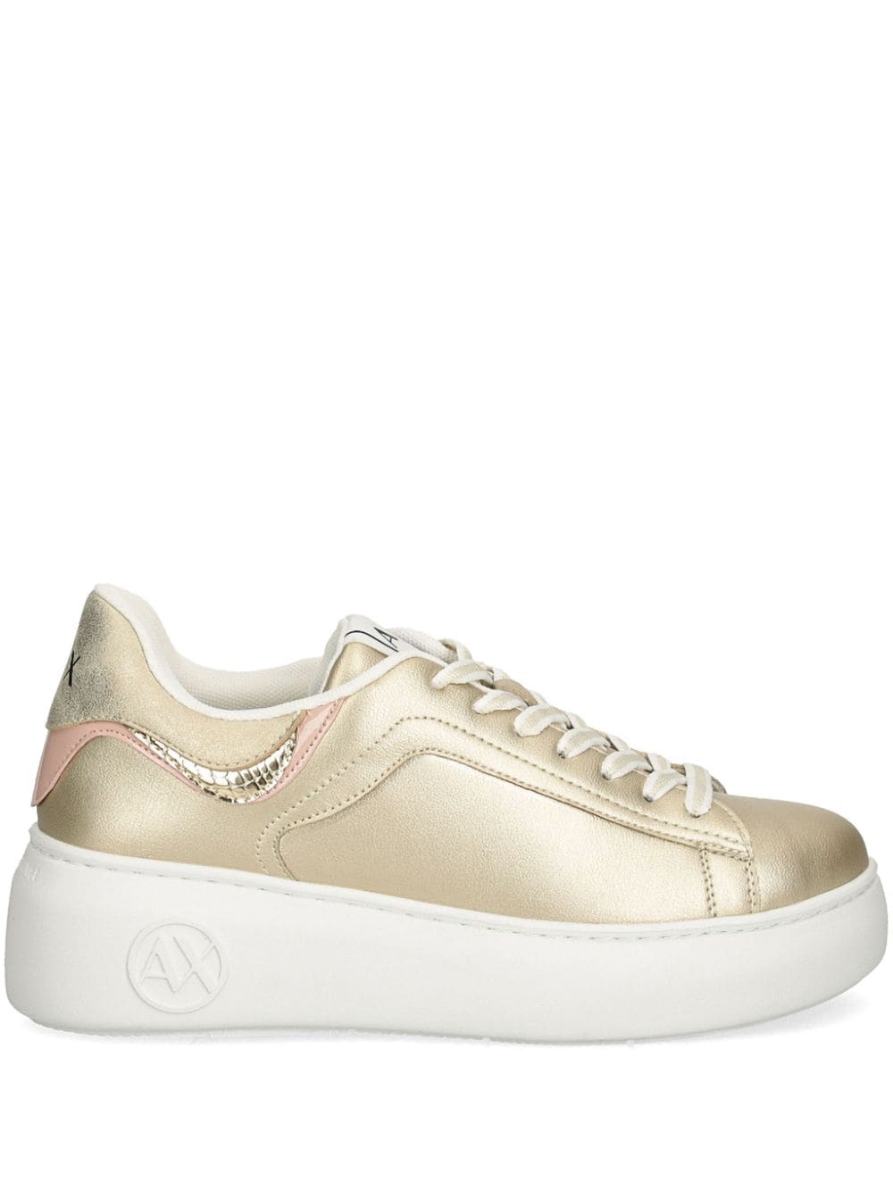 Armani Exchange Goudkleurige sneakers