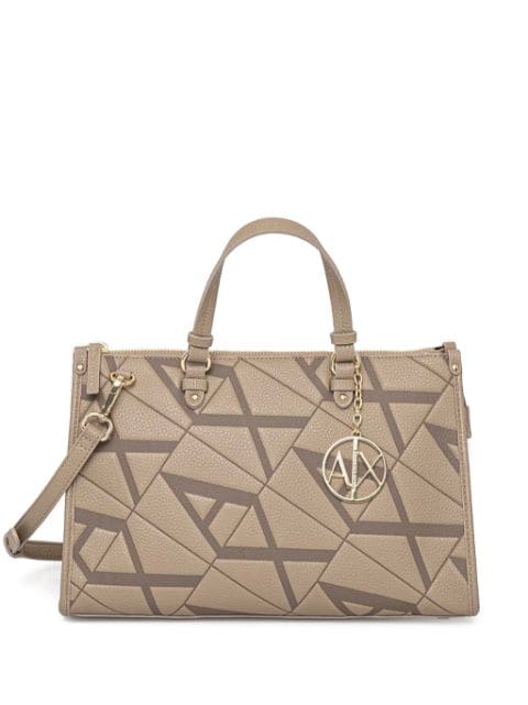 medium logo-embossed print two-way handbag