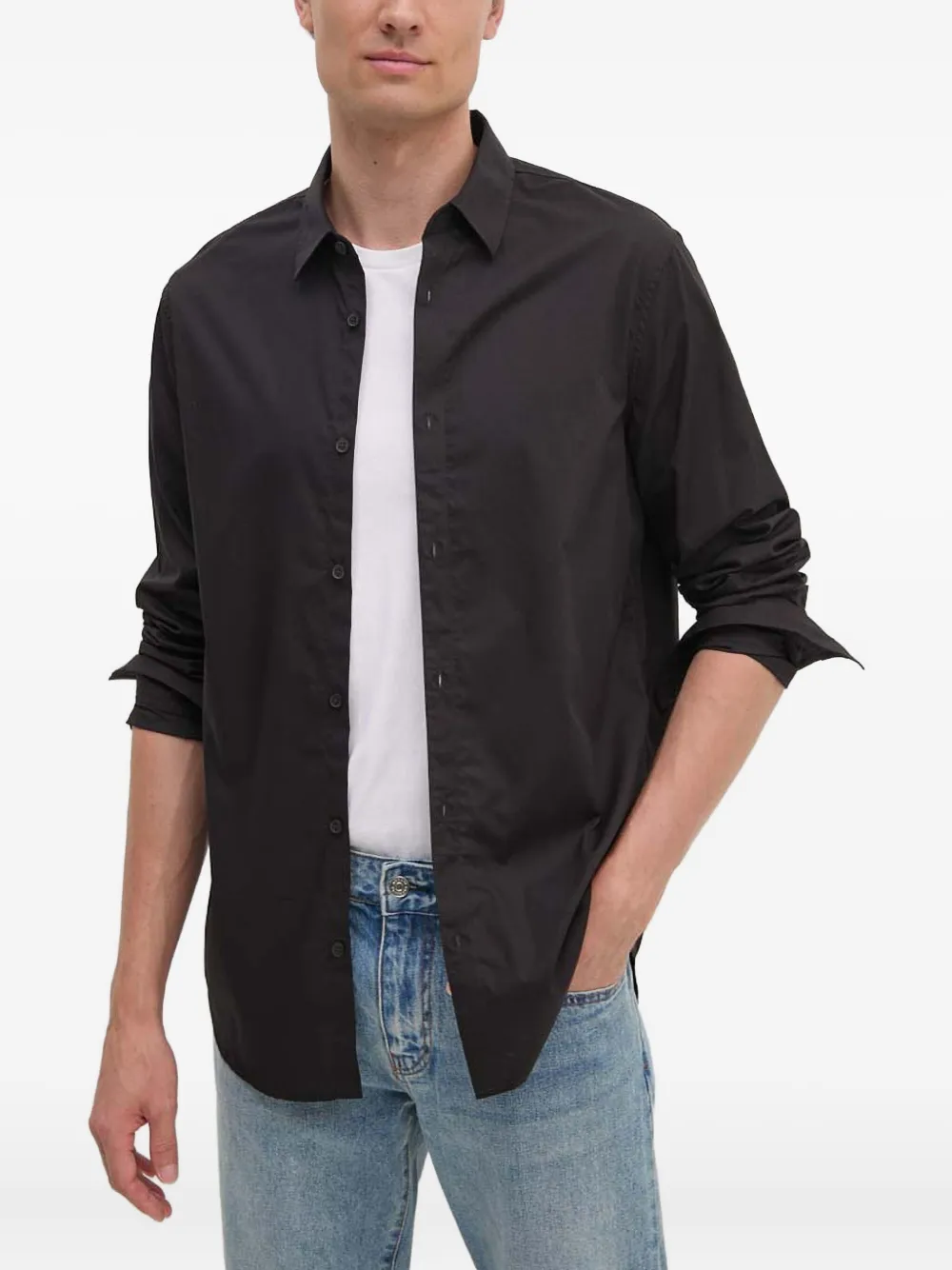 Armani Exchange ボタン シャツ - ブラック Armani Exchange ボタン シャツ - ブラック