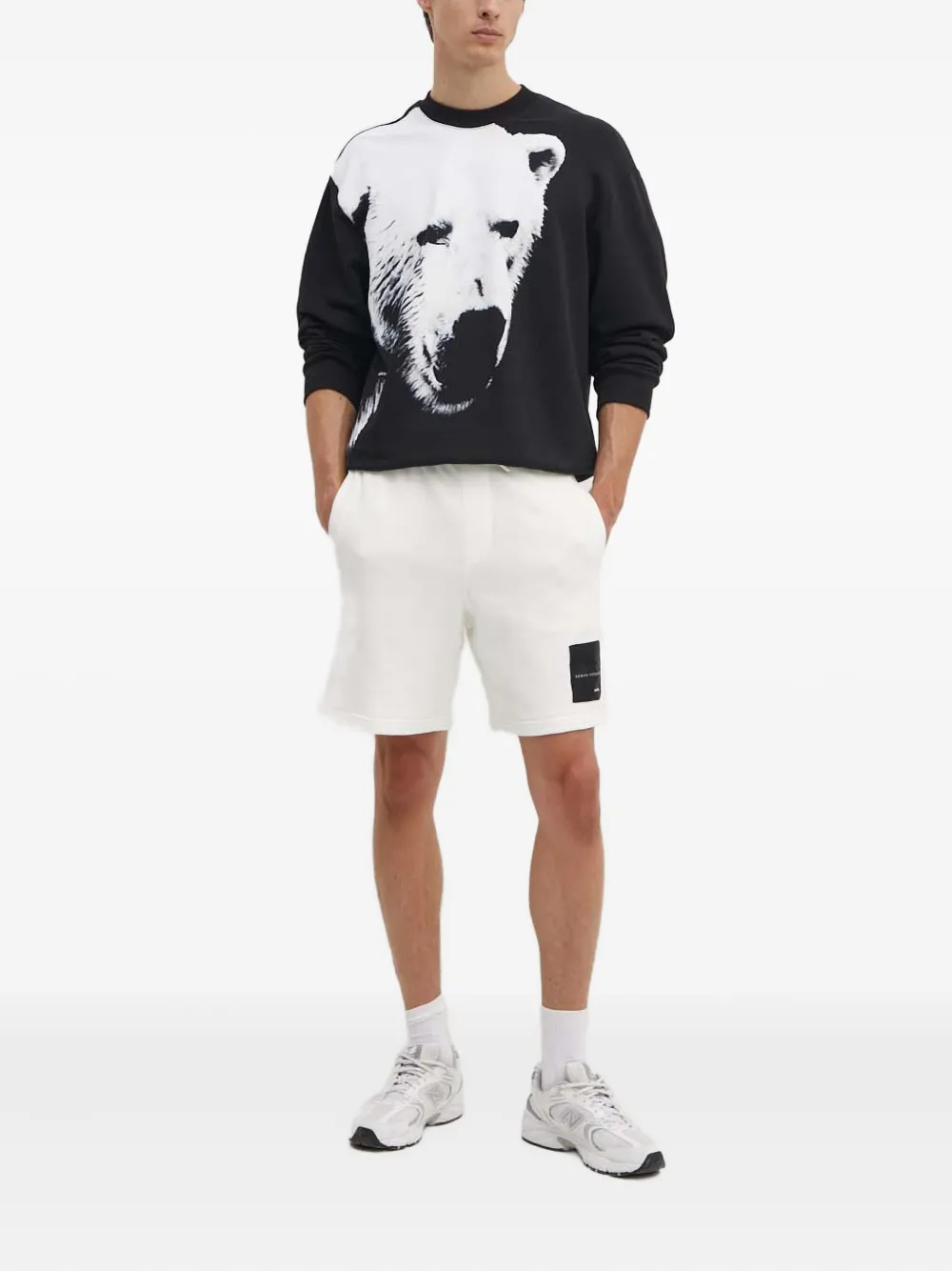 Armani Exchange bear-print sweatshirt - Zwart