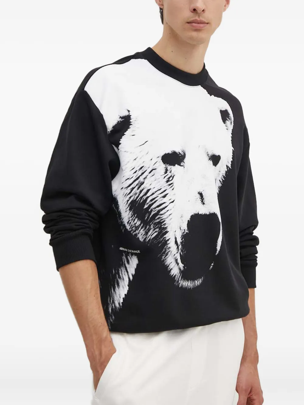 Armani Exchange プリント スウェットシャツ - ブラック Armani Exchange プリント スウェットシャツ - ブラック