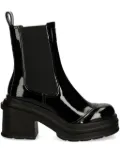 Armani Exchange patent-finish boots - Black