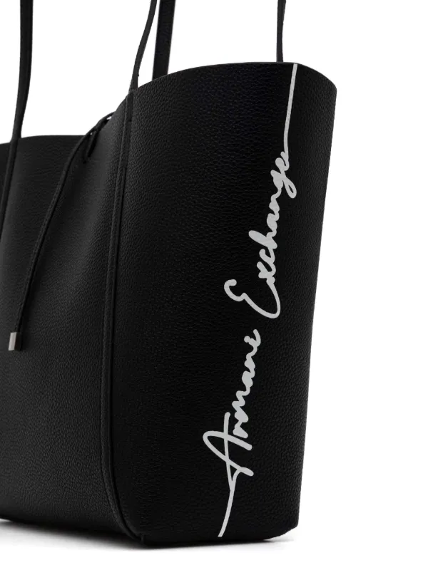 Armani Exchange Reversible Logo Tote Bag | Black | FARFETCH