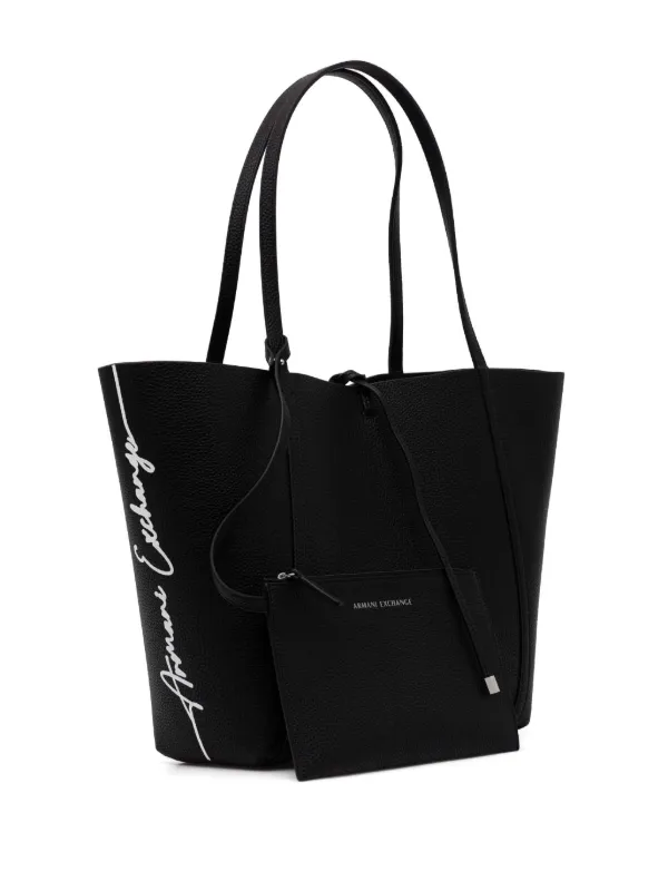Armani Exchange Reversible Logo Tote Bag | Black | FARFETCH